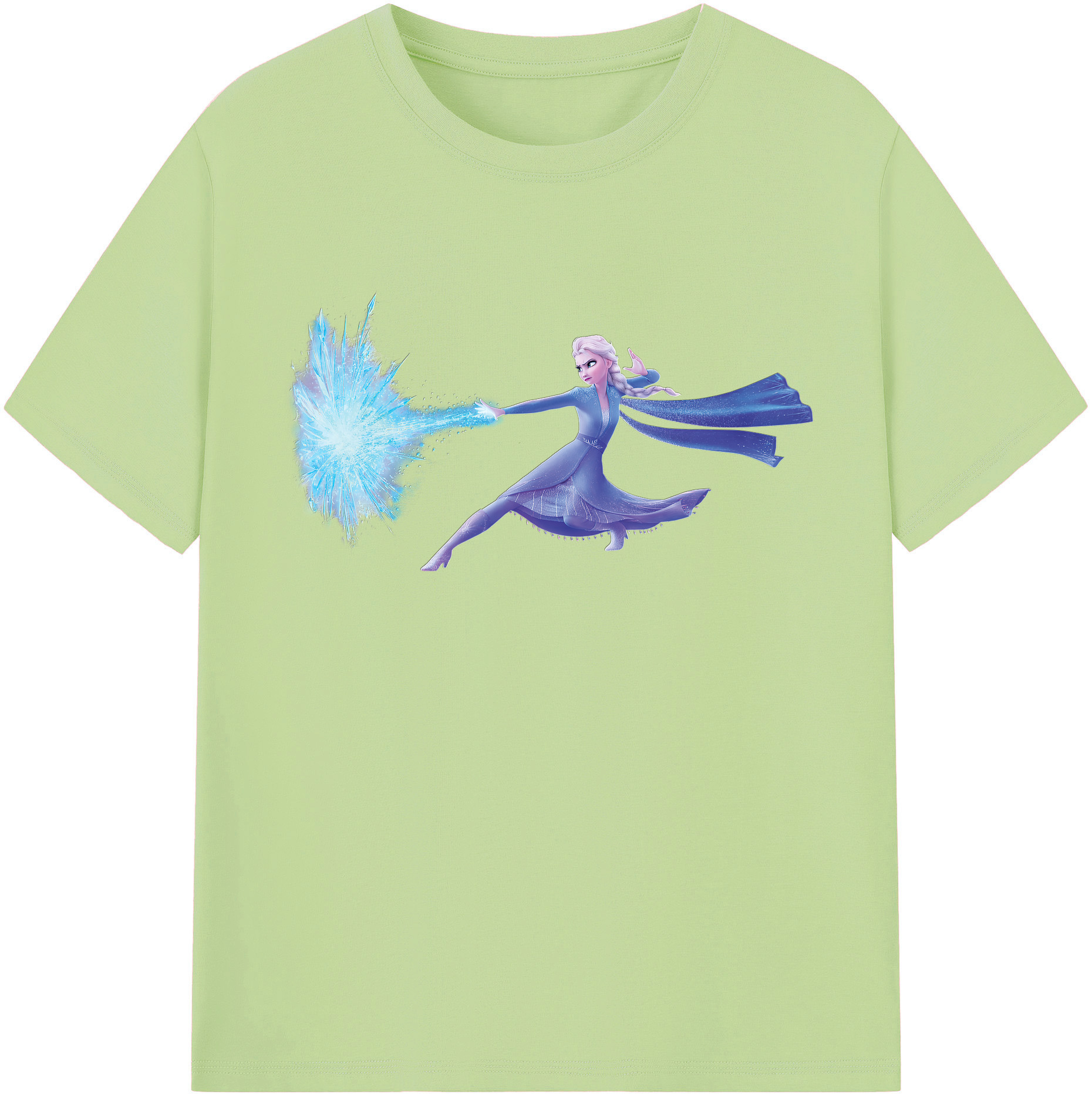 （画像用） アナと雪の女王 アンナ エルサ Frozen Anna Elsa 綿100％半袖Tシャツ（フロントプリント）